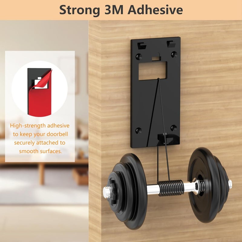 Mamerry No-Drill Doorbell Mount for All-new Battery Doorbell (2024 Release), Strong Adhesive Doorbell Mounting Plate Holder Bracket Accessories for Apartment Rentals Office - Image 3